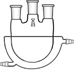 Flask, Round Bottom, Three-Neck, Vertical Sides, Jacketed